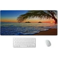 thumbnail image 1 of Extended Gaming Mouse Pad - Non-Slip Water-Resistant Rubber Base Computer Keyboard Mouse Mat, 35.4 x 15.7-inch XX-Large Desk Mat, Ideal Partner for Work & Game, Pacific Sunrise at Lanikai Beach, 1 of 6