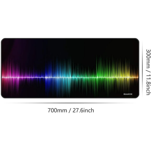 Extended Gaming Mouse Pad, Thick Large (27.6×11.8×0.12 inch) Computer Keyboard Mousepad Mouse Mat, Non-Slip Rubber Base with Durable Stitched Edges, Designed for Maximum Control