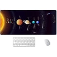thumbnail image 1 of Extended Gaming Mouse Pad XXL ArtSo Large Keyboard Mat Long Mousepad Desk Decor Writing Pad Non Slip Rubber Base Stitched Edges for Work, 35.5" x 15.7", Solar System with Scientific Information, 1 of 6