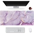 thumbnail image 1 of Extended Gaming Mouse Pad XXL ArtSo Large Keyboard Mat Long Mousepad Desk Decor Writing Pad Non Slip Rubber Base Stitched Edges for Work, Game, Office, Home, 35.1" x 15.7" , Purple Blue Marble, 1 of 6