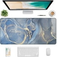 thumbnail image 1 of Extended Gaming Mouse Pad, XXL Large Desk Pad 31.5*11.8 Inch, Big Computer Keyboard Mousepad, Waterproof Mouse Mat with Stitched Edges and Non-Slip Base for Office Gaming, Dark Blue Marble, 1 of 6