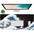 thumbnail image 1 of Extended Gaming Mouse Pad, XXL Large Desk Pad 31.5*11.8 Inch, Big Computer Keyboard Mousepad, Waterproof Mouse Mat with Stitched Edges and Non-Slip Base for Women Office Gaming, Sea Waves, 1 of 6