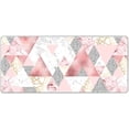 thumbnail image 1 of Extended Gaming Mouse Pad XXL Large Keyboard Mat Long Mousepad Desk Decor Writing Pad Non Slip Rubber Base Stitched Edges for Work, Game, Office, Home, 35.1" x 15.7" , Pink Triangle, 1 of 6