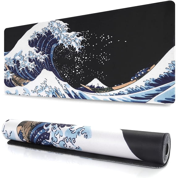 Extended Gaming Mouse Pad-computer Keyboard and Mouse Pad with Non-slip and Waterproof Rubber Base, 35.1 X 15.75 Inches 3 Mm Thick