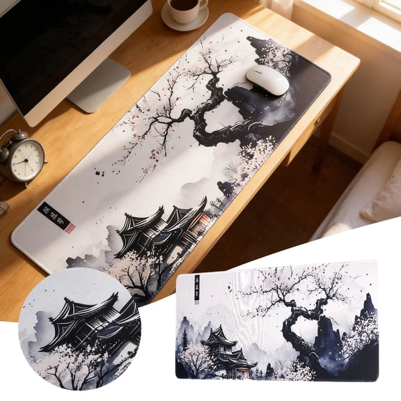 Extended Gaming Pad Rubber Base Non- Desk Mat Smooth Micro Weave Fabric for Precision Control & Comfort 80x30cm