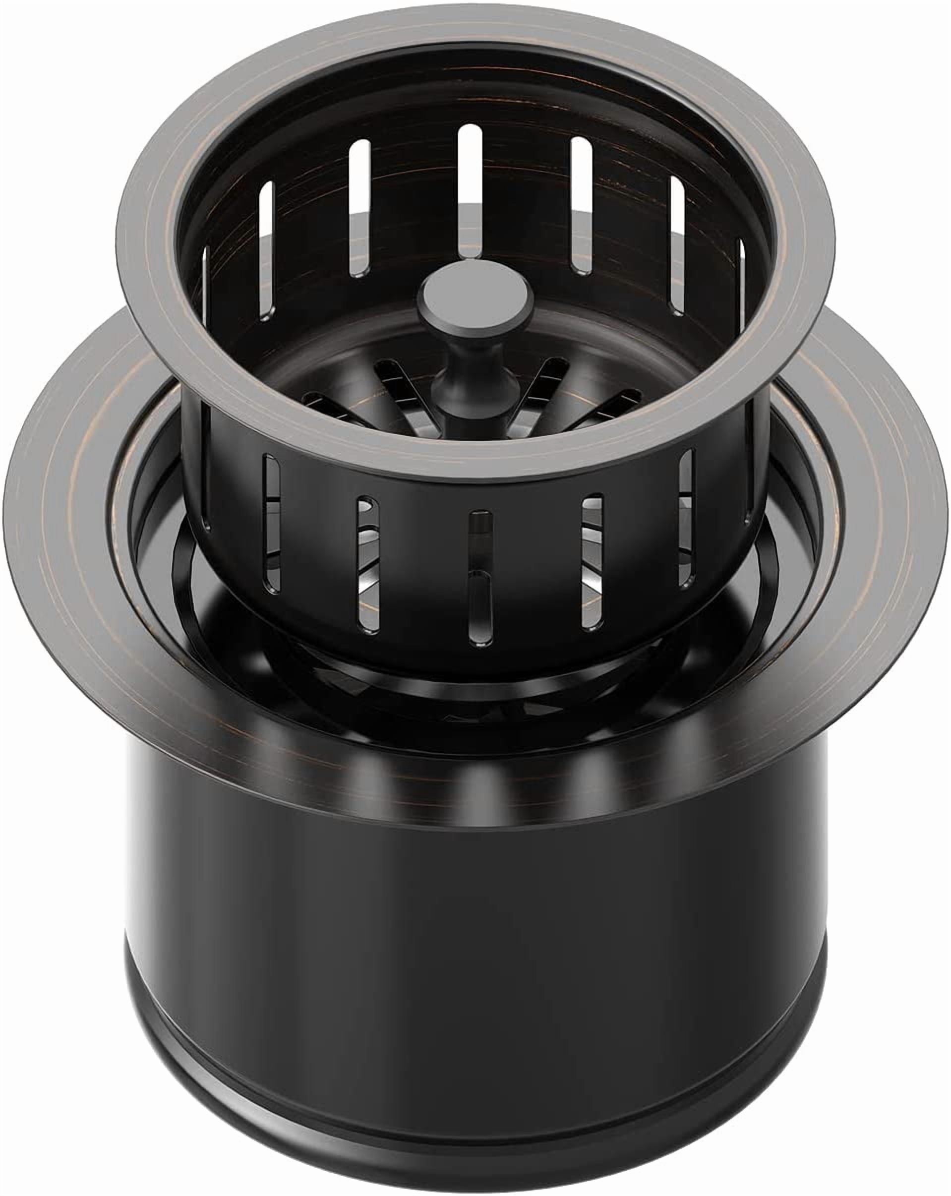 Extended Garbage Disposal Flange Basket Strainer Stopper, Deep 304 Stainless Steel Kitchen Sink Flange for 3-1/2 Inch Standard Sink Drain Hole, Bronze Deep Sink Disposal Stopper(ORB)