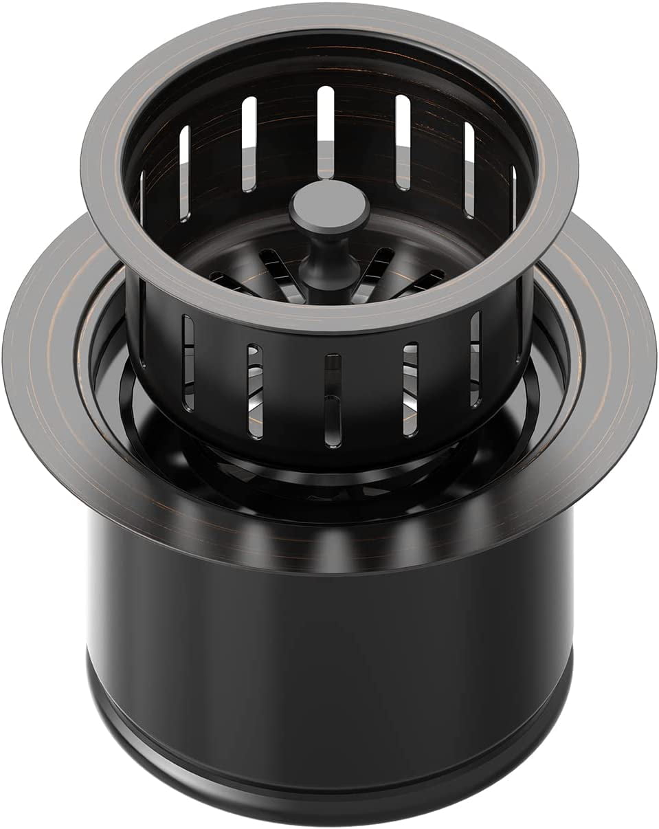 Extended Garbage Disposal Flange Basket Strainer Stopper, Deep 304 Stainless Steel Kitchen Sink Flange for 3-1/2 Inch Standard Sink Drain Hole, Bronze Deep Sink Disposal Stopper(ORB)