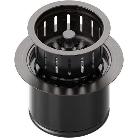 Extended Garbage Disposal Flange Basket Strainer Stopper, Deep 304 Stainless Steel Kitchen Sink Flange for 3-1/2 Inch Standard Sink Drain Hole, Bronze Deep Sink Disposal Stopper(ORB)