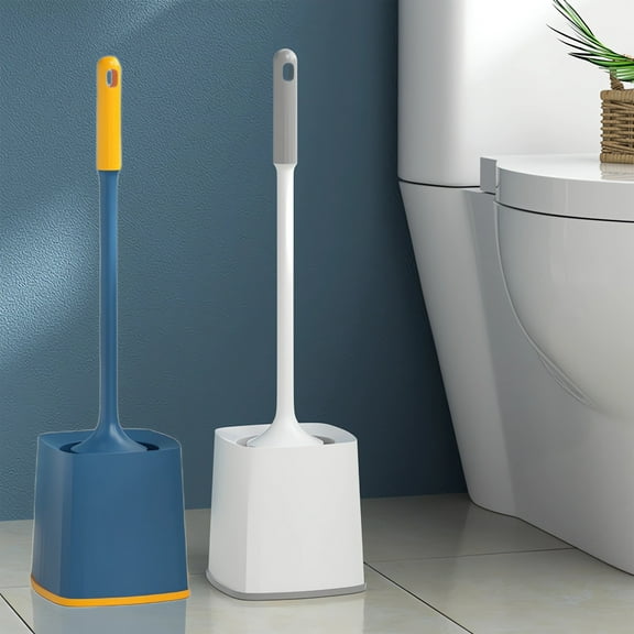 Extended Handle Toilet Brush Universal Bathroom Cleaning Brush with Base Non-Slip Grip and Splatter Guard for Deep Cleaning and Easy Storage Ideal for Household Bathrooms and Tight Spaces Sopatenor