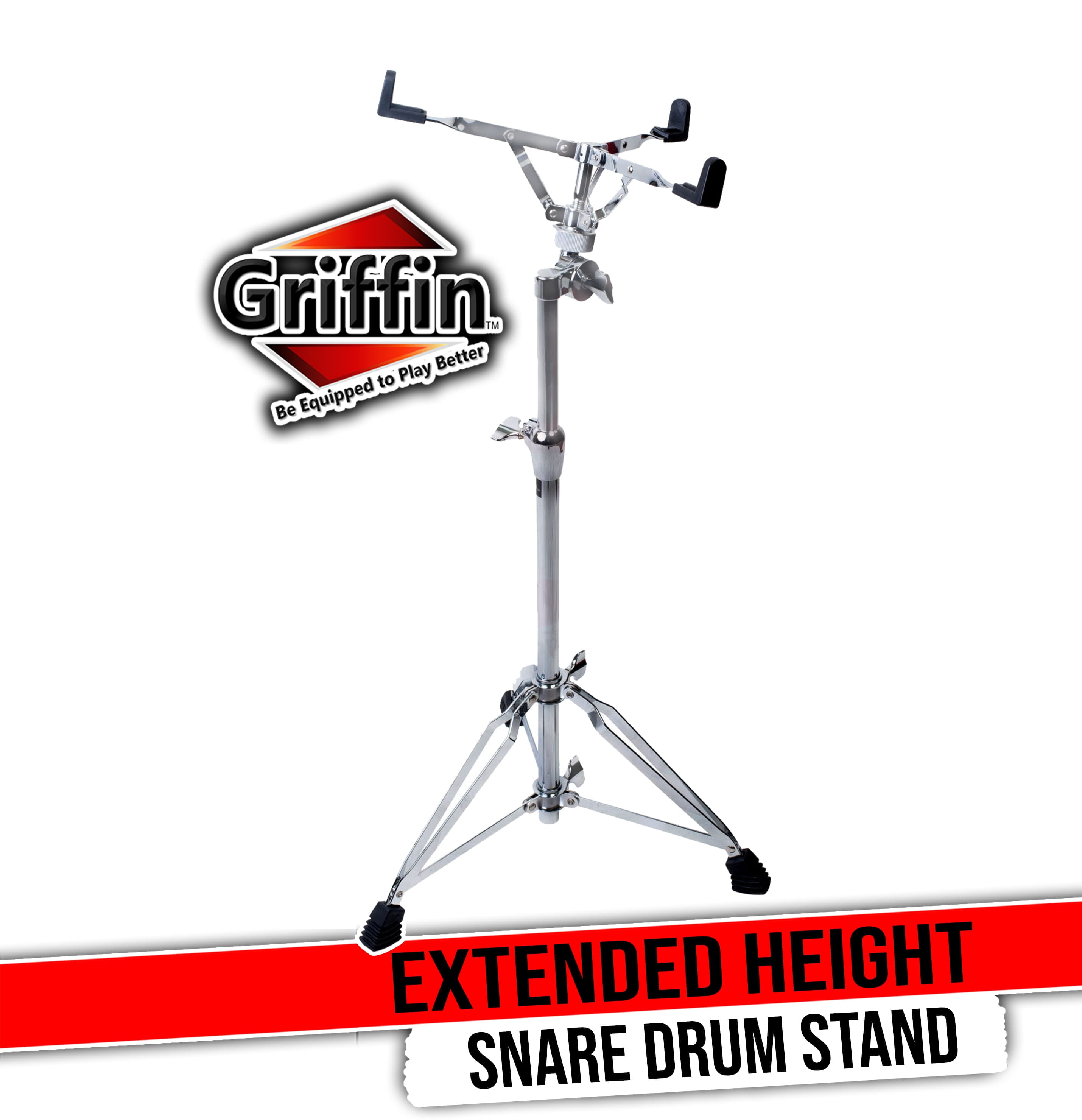 Extended Height Snare Drum Stand - Griffin Tall Concert Stand Up Mount Holder