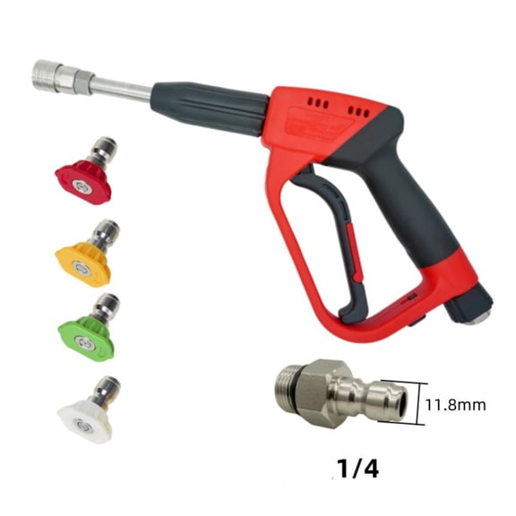 Extended High Pressure Cleaning Wand with Replaceable Spray Nozzle Quick Connect Multi-Interface Garden Hose Sprayer Tool for Concrete Patio Car Wash