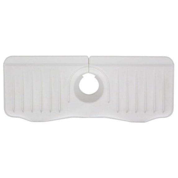Extended Kitchen Sink Pad - Thickened Dry Pad, Faucet Water Catcher Mat for Sinks Countertops Home Kitchen White