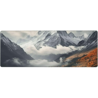 Extended Laptop Desk Pad Mountain Top Clouds Gaming Mouse Pad 31.5x11.8 Inch Long NonSlip Rubber Base Transform Your Home Office Work Area with This Stunning Computer Keyboard Mat