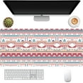 thumbnail image 1 of Extended Large Computer Gaming Mouse Pad Desk Mat(31.5×15.7 in),Desk Pad with Stitched Edges Non-Slip Base,Desktop Pad Suitable for Work Office Aesthetic Boho Bohemian Cute-Pink Geometry, 1 of 6