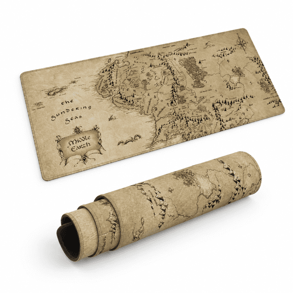Extended Large Gaming Mouse Pad, 31.5"x11.8" Retro Earth Map Desk Mat