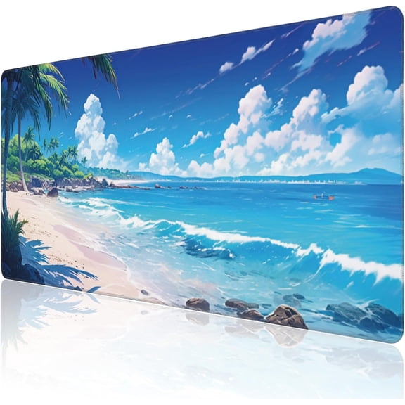 Extended Large Gaming Mouse Pad, Anime Cartoon Large Desk Mat for Desktop XXL, Non-Slip Rubber Base Stitched Edges Long Computer Keyboard Desk Pad Mouse Mat for Gaming Home Office 35.4"X15.7"