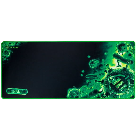 Extended Large Gaming Mouse Pad by ENHANCE XL Mouse Mat (31.5" x 13.75") Anti Fray Stitching for Professional eSports with Low Friction Tracking Surface and Non Slip Backing Green