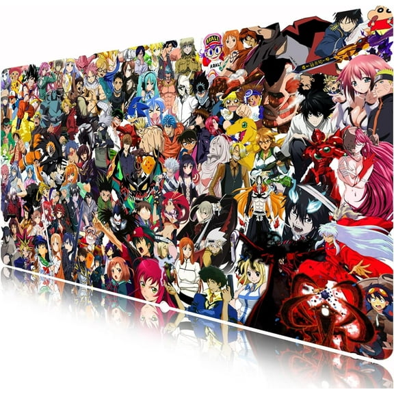 Extended Large Gaming Mouse Pad, Full Desk Keyboard Mouse Pad, XXL Bigmouse Pad with Anime, Waterproof and Anti-Skid for Office Desk Decor . (35.4×15.75×0.1 inch)