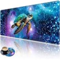 thumbnail image 1 of Extended Large Gaming Mouse Pad with Stitched Edges, XXL Mouse Pad Large (31.5x11.8 Inch) w/ Brilliant Design, Desk Mat Keyboard Pad with Anti Slip Base, Multifunctional Desk Pad - Galaxy Turtle, 1 of 6