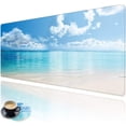 thumbnail image 1 of Extended Large Gaming Mouse Pad with Stitched Edges, XXL Mouse Pad Large (31.5x11.8 Inch) w/ Brilliant Design, Desk Mat Keyboard Pad with Anti Slip Base, Multifunctional Desk Pad - Sunny Beach, 1 of 6