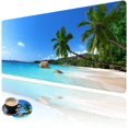 thumbnail image 1 of Extended Large Gaming Mouse Pad with Stitched Edges, XXL Mouse Pad Large (31.5x11.8 Inch) w/ Brilliant Design, Desk Mat Keyboard Pad with Anti Slip Base, Multifunctional Desk Pad - Bule Sky Beach, 1 of 6