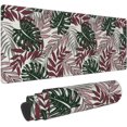 thumbnail image 1 of Extended Large Gaming Mouse Pad, Tropical Leaves XL Full Desk Mousepad Table Mat Cute for Women Gifts, Big Abstract Desk Mats on Top of Desks for Keyboard with Stitched Edges (Colorful, 31.5*11.8 in), 1 of 6