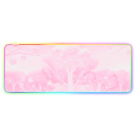 Extended Large Mouse Pad Pink, RGB Gaming Desk pad, Anti-Slip Laptop Writing Mat, Soft Keyboard Mouse Mat for Office Home School XXL (31.5" x 12")