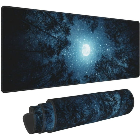 Extended Large Mouse Pad, XL Gaming Mousepad 31.5 x 11.8 Inch, Big Computer Keyboard Desk Pad, Waterproof Mouse Mat with Stitched Edges and 3mm Thick Long Non-Slip Base for Office Gaming, Galaxy Tree