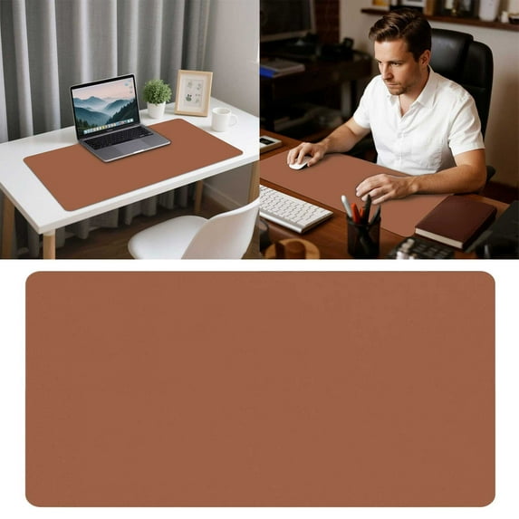 Extended Leather Desk Mat for Office & Gaming - Large Non- Waterproof Desk Pad, Leather Mouse Pad with Raised Edges for Enhanced Computer Control and Desktop Protection