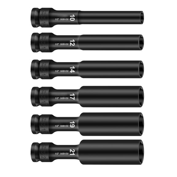 Extended Length 1/2Inch Drive Hexagonal Socket Tool Impacts Socket for Tight Space Mechanics Use