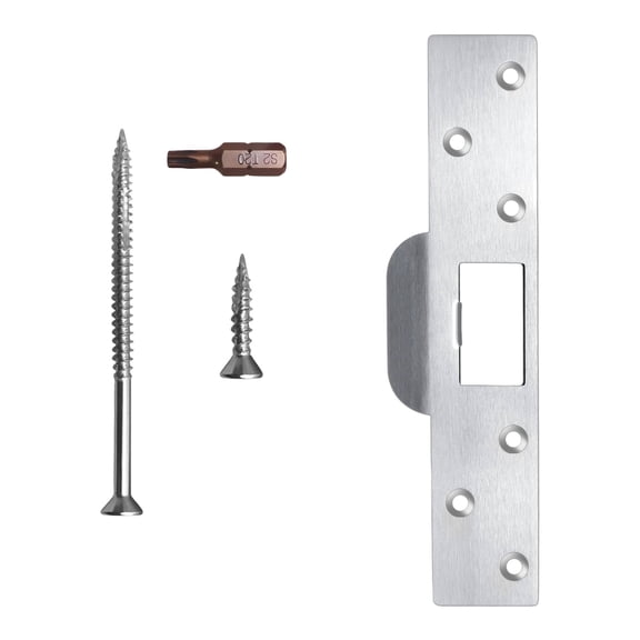 Extended Length Door Frame Reinforcement Plate Security Lip Conceals Damage Repaired Strikers Holes Stainless Steel