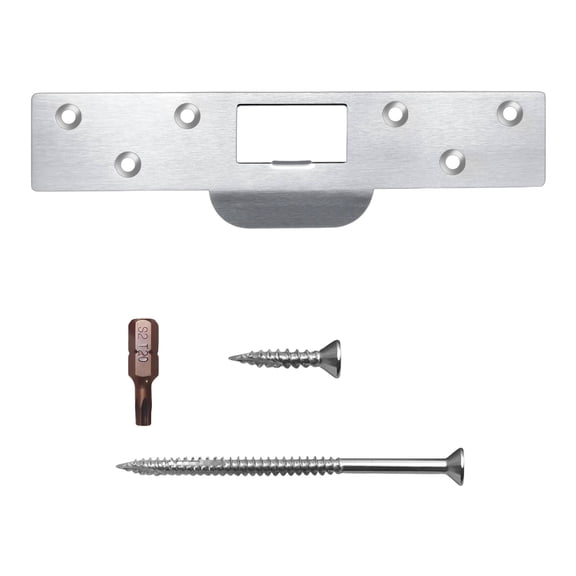 Extended Length Door Frame Reinforcement Plate Security Lip Conceals Wood Damage Repaired Strikers Holes Stainless Steel