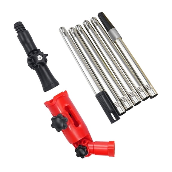 Extended Length Gutter Maintenance Tool 1.7M Plastic Metal Poles Rotatable Heads For Tight Spaces Leaves Debris Removal
