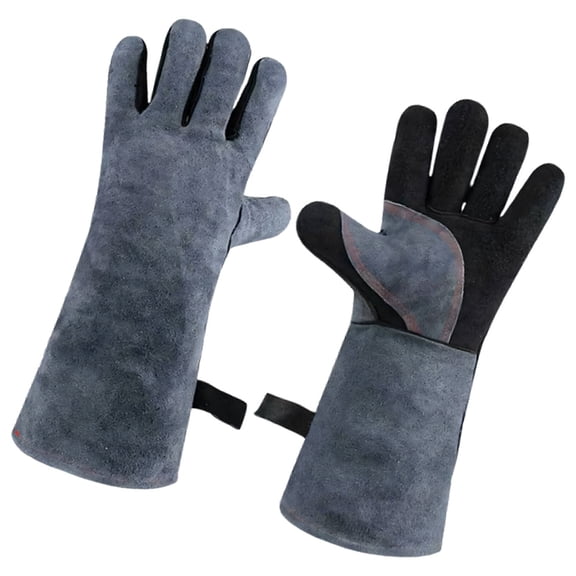 Extended Length Leather Welding Gloves 932F Thermal Protections Suitable For Metalworking Fireplaces Handling Forging