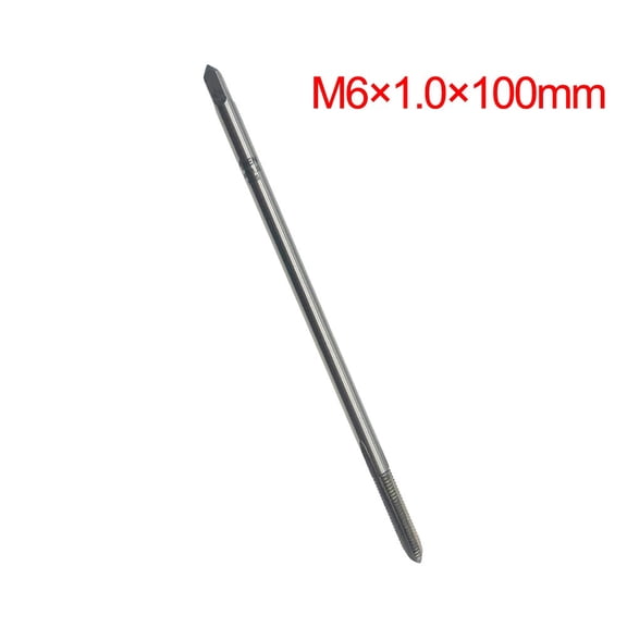 Extended Long Shank Hand Tap M6 x 1.0mm 100mm HSS Right Hand Thread for Metalworking Drilling and Tapping Tasks