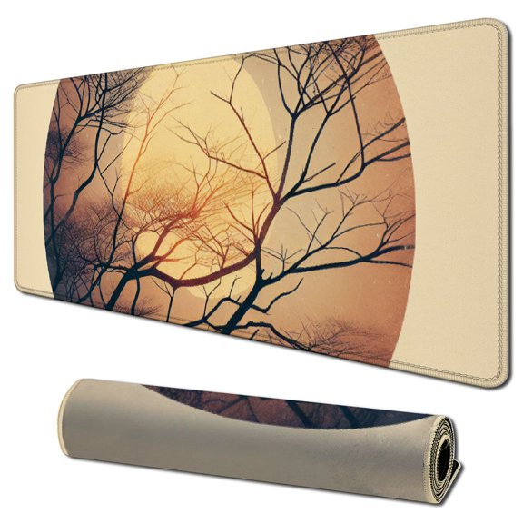 Extended Mouse Pad Gaming Keyboard Pad Large Desk Pad Non-Slip Rubber Base Mice Pad Misty Farmhouse Mousepad with Stitched Edges Mouse Mat for Office Desk Protector