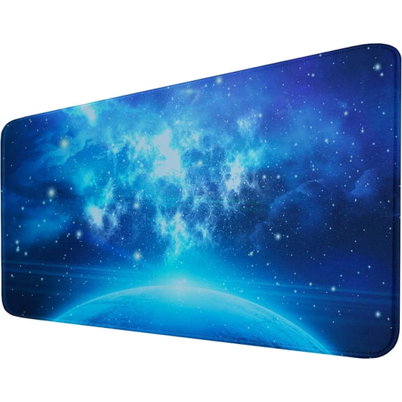 Extended Mouse Pad, Large Mouse Pad, Gaming Mouse Pad with Nonslip Base (31.5X15.7In) Heavy/Thick, Comfy, Waterproof Computer Keyboard Pad Mat for Esports Pros/Gamer/Desktop/Office/Home-Blue