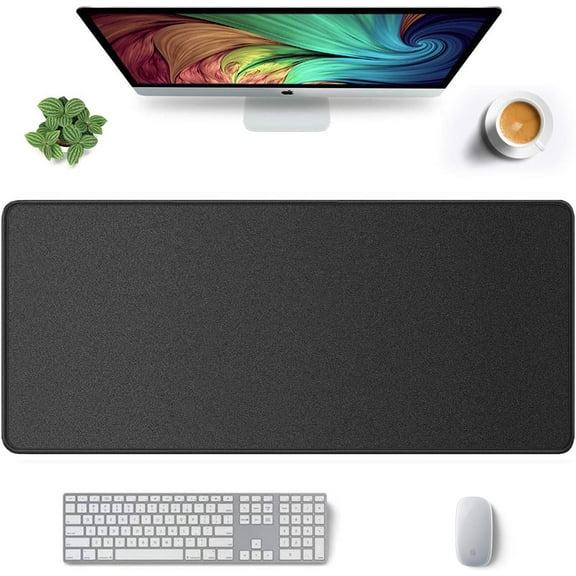 Extended Mouse Pad, Large XXL Gaming Mouse Pad Desk Pad 35" X 15", Waterproof Desk Mat with Stitched Edges, Non-Slip Laptop Computer Wireless Mouse Keyboard Pad for Office and Gaming, Black