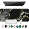 thumbnail image 1 of Extended Mouse Pad, XXL Desk Pad Gaming Mousepad, Large Big Laptop Computer Keyboard Desk Mat with Non-Slip Base Stitched Edge for Gaming Office Men Women, 35.5 x 15.7 in, Black Marble, 1 of 6