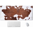 thumbnail image 1 of Extended Mouse Pad, XXL Gaming Mouse Pads, Large Big Mousepad Laptop Computer Keyboard Mat Desk Pad with Non-Slip Base Stitched Edge for Gaming Office, 35.4 x 15.7 inch, Brown Cowhide Print, 1 of 6