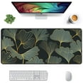 thumbnail image 1 of Extended Mouse Pad, XXL Gaming Mouse Pads, Large Big Mousepad Laptop Computer Keyboard Mat Desk Pad with Non-Slip Base Stitched Edge for Gaming Office, 35.5 x 15.7 inch, Gold Line Leaves, 1 of 6