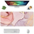 thumbnail image 1 of Extended Mouse Pad, XXL Gaming Mouse Pads, Large Big Mousepad Laptop Computer Keyboard Mat Desk Pad with Non-Slip Base and Stitched Edge for Gaming Office, 35.5 x 15.7 inch, Pink Marble, 1 of 6