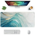 thumbnail image 1 of Extended Mouse Pad, XXL Gaming Mouse Pads, Large Big Mousepad Laptop Computer Keyboard Mat Desk Pad with Non-Slip Base Stitched Edge for Gaming Office, 35.5 x 15.7 inch, Tropical Leaves, 1 of 1