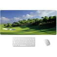 thumbnail image 1 of Extended Mouse Pad, XXL Gaming Mouse Pads, Large Big Mousepad Laptop Computer Keyboard Mat Desk Pad with Non-Slip Base Stitched Edge for Gaming Office, 35.5 x 15.7 inch, Golf Course, 1 of 6