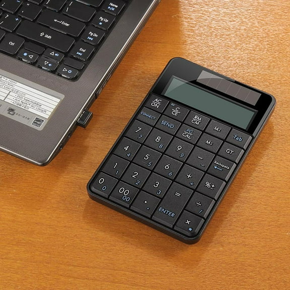 Extended Numeric KeypadABSWith Calculator Display ScreenUSBMini | Compact Mechanical Switches | Oversized RGB Backlit | N-Key Rollover | Made of ABS | 4G Mini 2-in-1 Wireless USB Numeric Keypad black