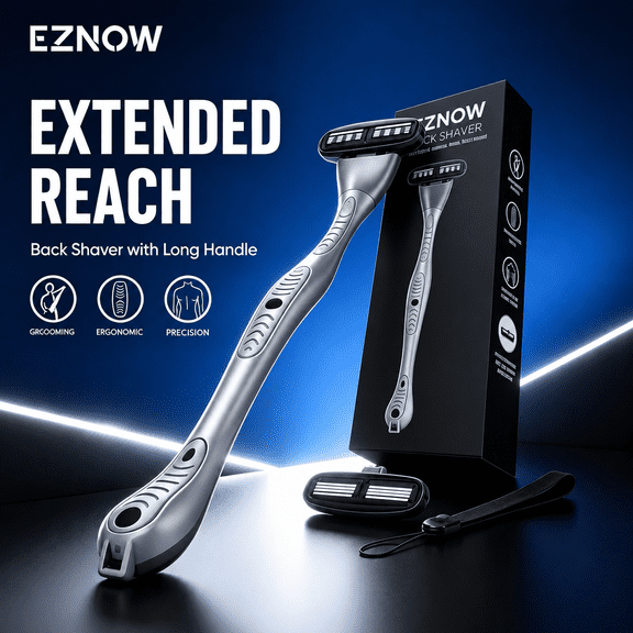 Extended-Reach Back Shaver with Long Ergonomic Handle