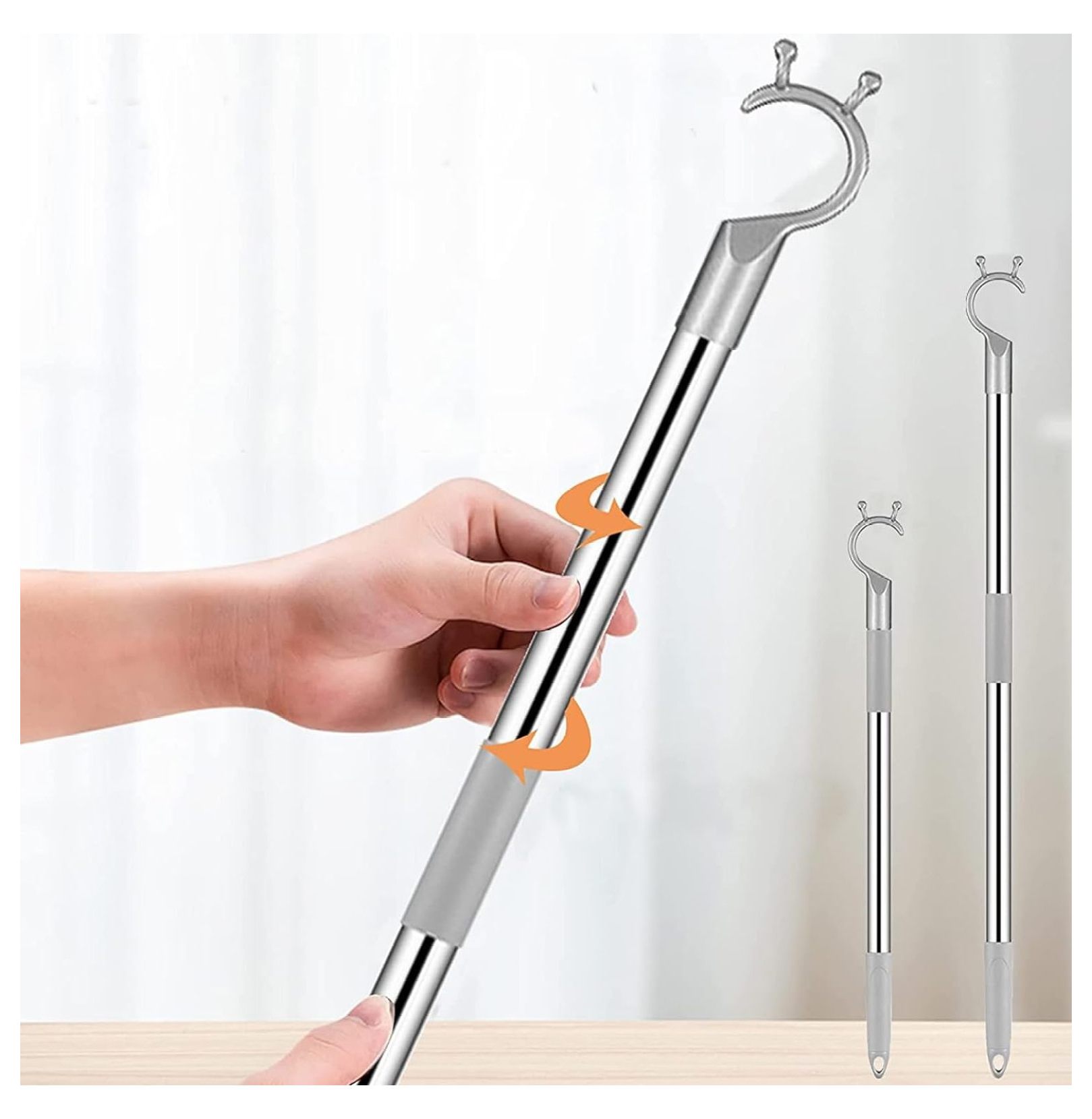 Extended Reach Stick Pole 56" Stainless Steel Long Reach Closet Pole