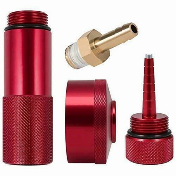 Extended Run Fuel System Kit For Honda EU2200i Generator, Red Anodized Aluminum Gas Cap, Brass Hose Fitting, Magnetic Dipstick and Funnel, 1-Pack