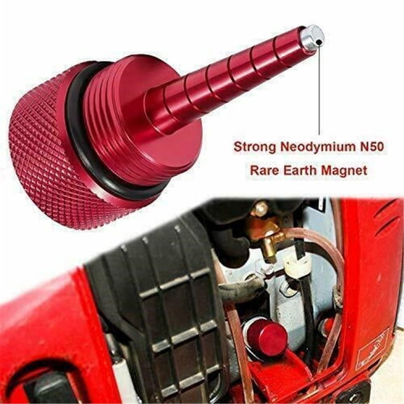 Extended Run Gas Cap Kit with Magnetic Dipstick and Funnel Compatible with Honda EU2200i, Billet Aluminum Red Anodized, 1-Kit