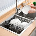 thumbnail image 1 of Extended Sink Drain Basket - Drain Basket for Kitchen Sink & Sink Drain Rack, Stainless Steel Retractable Heavy Duty Extender Basket, Ideal for Kitchen Sink Vegetable Washing & Food Drainage, 1 of 8